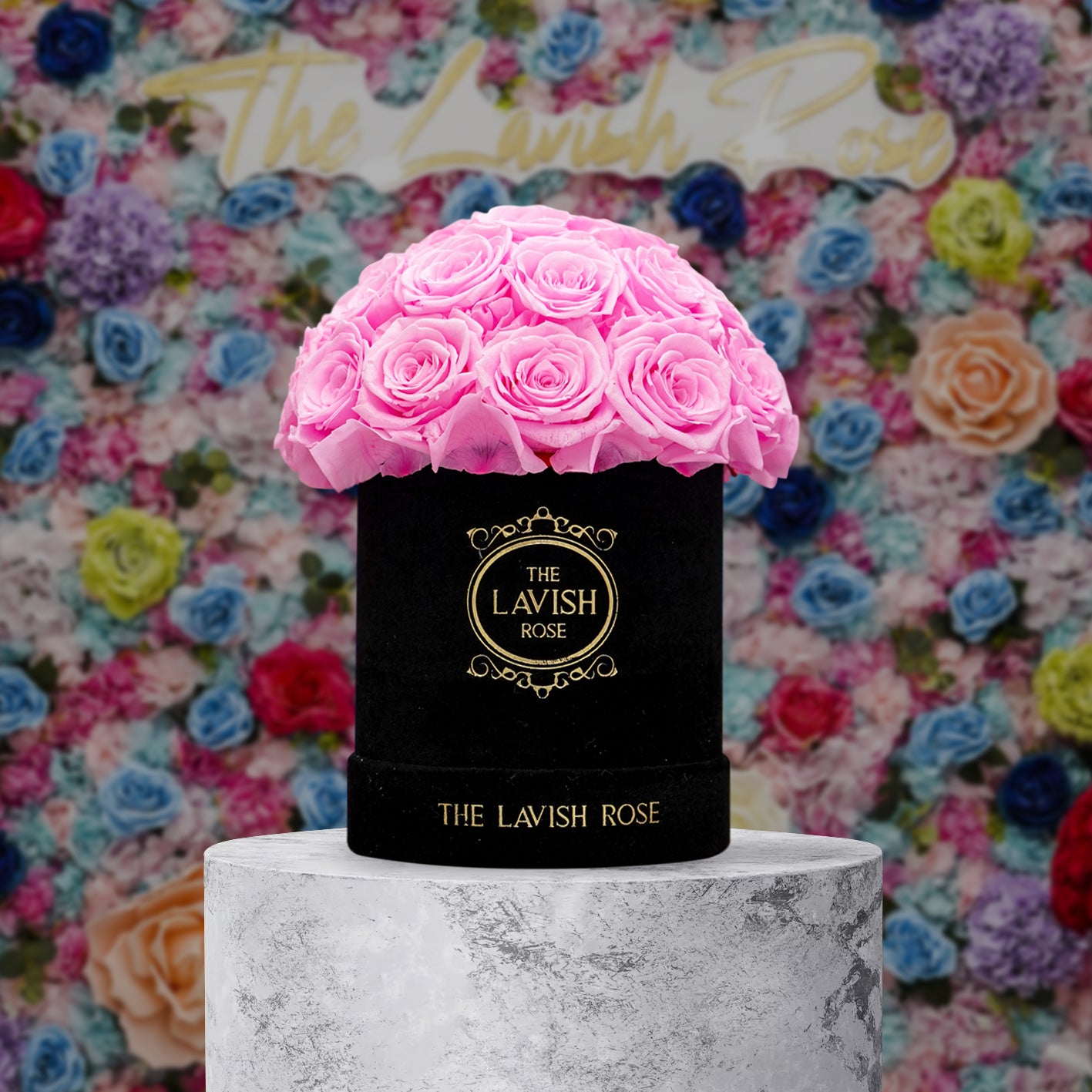 Pink in Black Suede Box