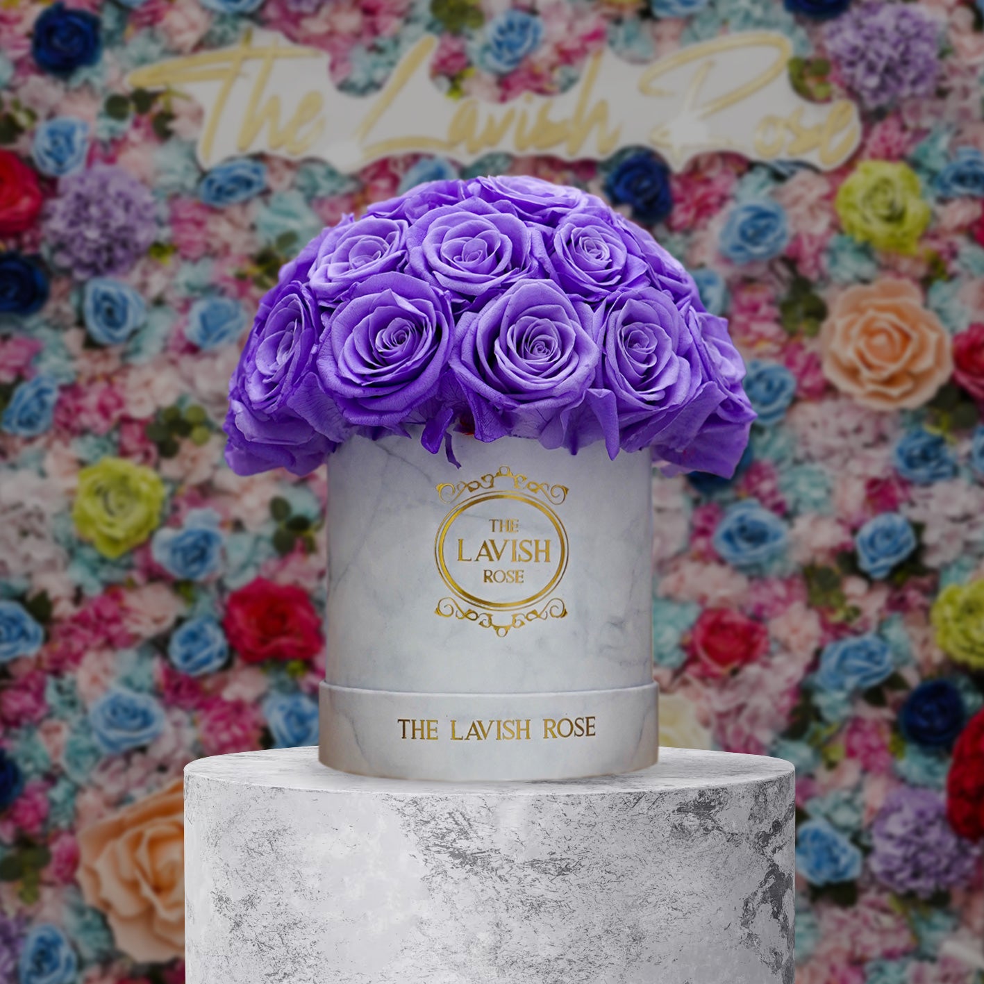 Purple in White Marble Box