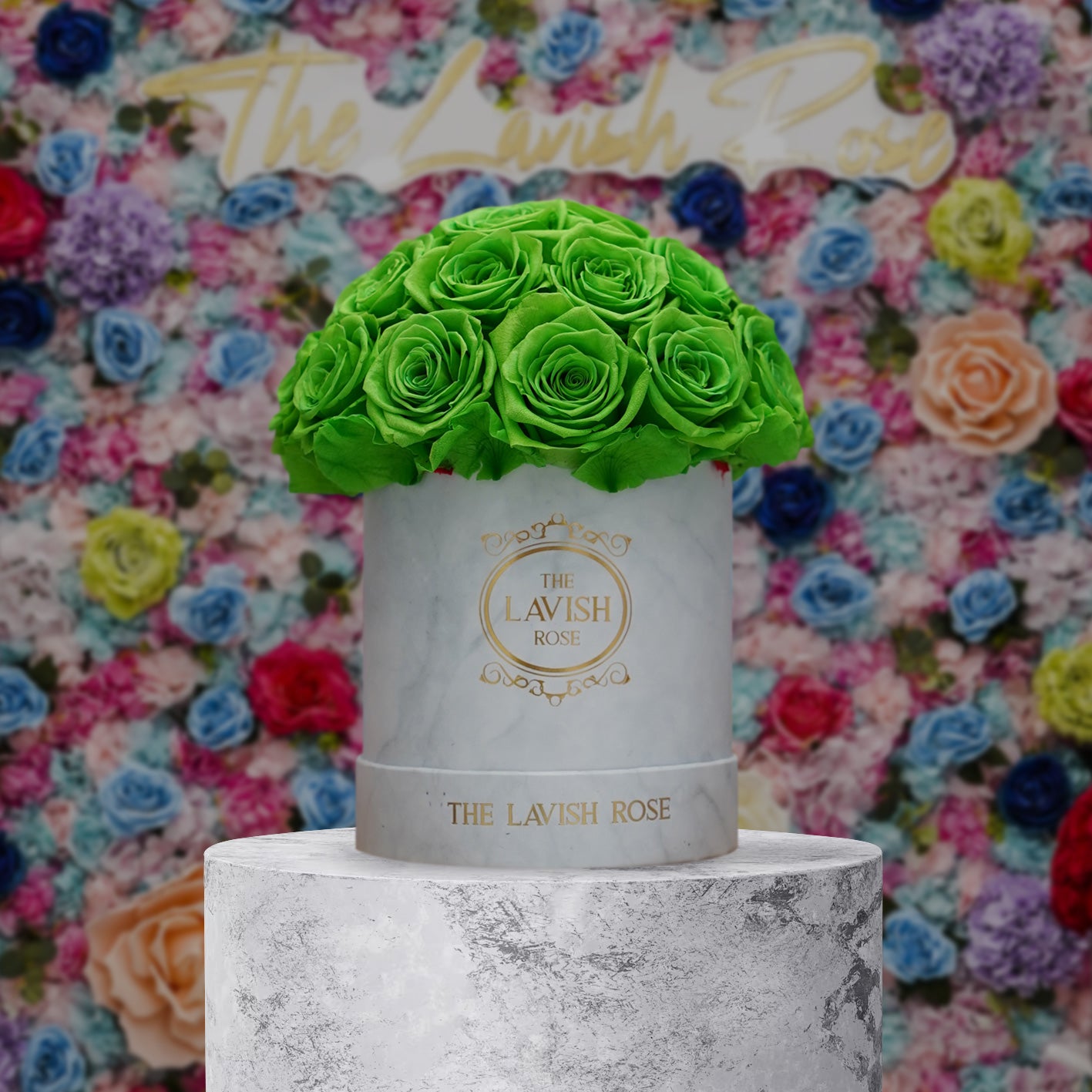 Green in White Marble Box